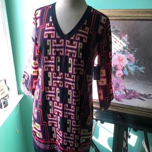 NWT crown & Ivy v-neck geo Print Lined Dress Sz 6